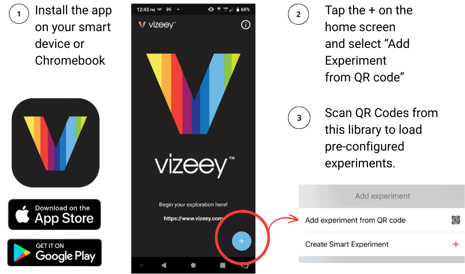 basic installation instructions for the vizeey app